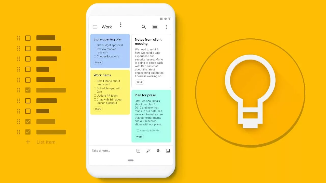 برنامه GoogleKeep