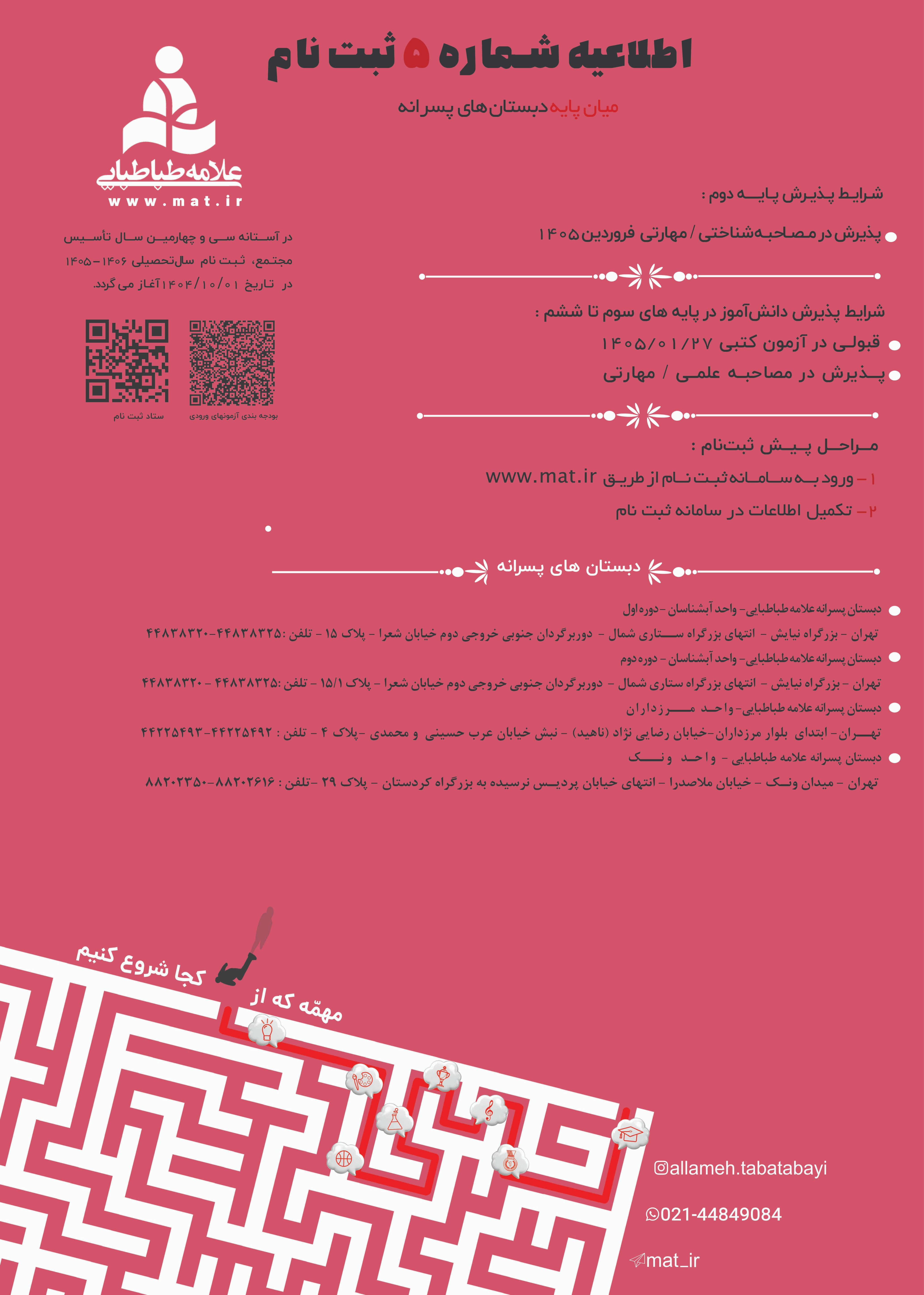 اطلاعیه ثبت نام 5
